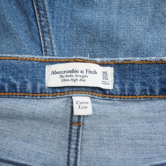 Abercrombie & Fitch Jeans Ankle Straight Ultra High Rise Distressed 35 / 20 Long - Picture 9 of 10